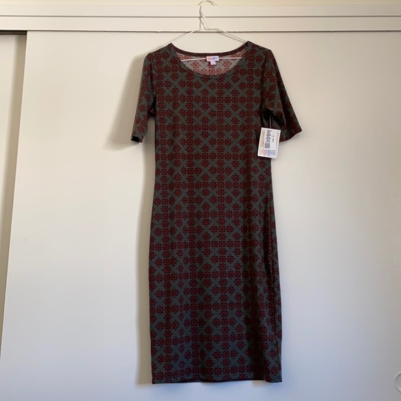 LulaRoe Julia Dress Small (S) NWT Southwestern Aztec Pattern 1/2 sleeve - Picture 4 of 11